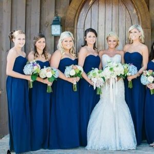 Donna Morgan Navy Stephanie Chiffon Gown